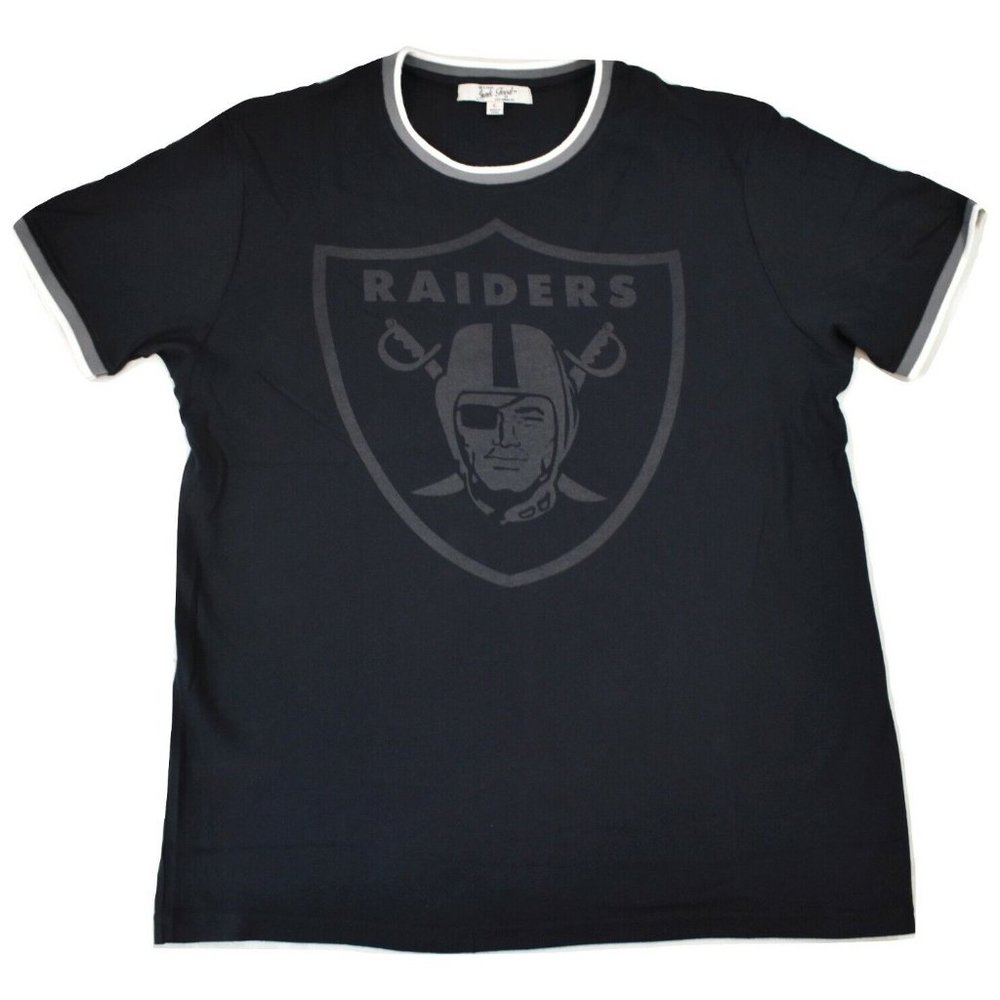 Mens Junk Food NFL Las vegas Raiders Throwback Ringer Tee Shirt New
